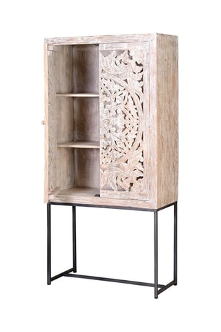 Meuble de rangement 2 portes en manguier - 85 x 38 x 176 cm
