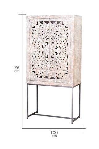 Meuble de rangement 2 portes en manguier - 85 x 38 x 176 cm