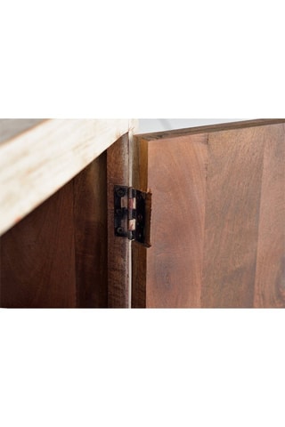 Buffet 2 portes en manguier et céramique - 90 x 90 x 40 cm