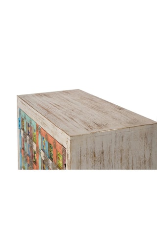 Buffet 2 portes en manguier et céramique - 90 x 90 x 40 cm