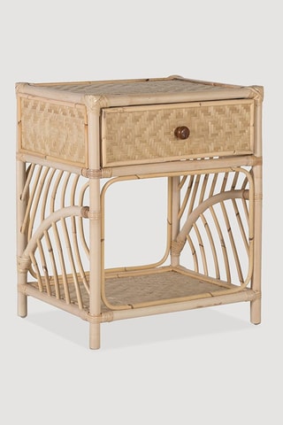 Table de chevet en rotin - 50 x 60 x 40 cm