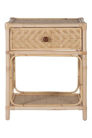Table de chevet en rotin - 50 x 60 x 40 cm