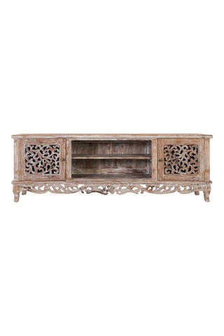 Meuble TV 2 portes en teck - 190 x 64 x 42 cm