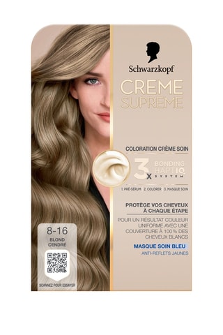 Coloration crème soin Crème Suprême Schwarzkopf - 8-16 Blond Cendré