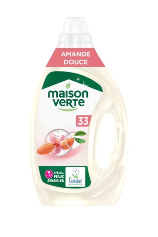 4 x Lessive détachante Amande Douce Maison Verte - 33 lavages - 1,48 l