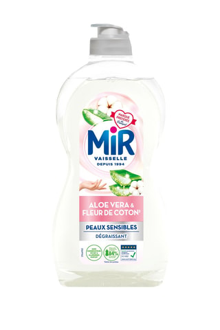 4 x Liquide vaisselle Soin Aloe Vera et Fleur de Coton Mir - 450 ml