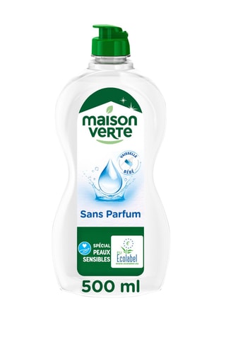 5 x Liquide vaisselle 0% Allergènes Parfum Maison Verte - 500 ml