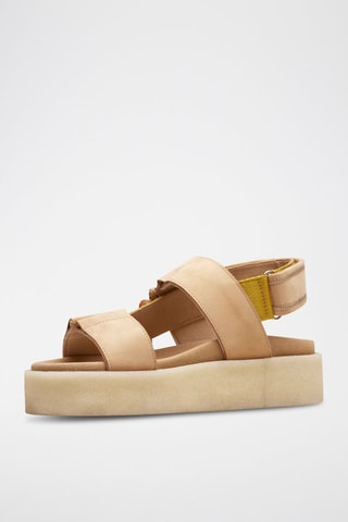 Sandales plateformes en nubuck Crepe - Beige