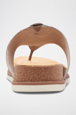 Tongs en cuir Brynn - Taupe