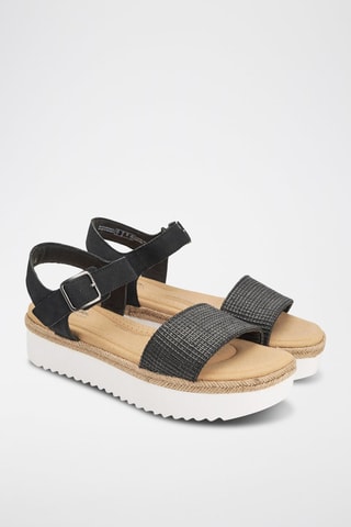 Sandales plateformes en cuir Lana Shore - Noir