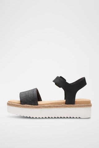 Sandales plateformes en cuir Lana Shore - Noir