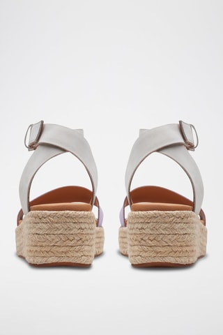 Sandales compensées en nubuck Kimmei Ivy - Violet et blanc