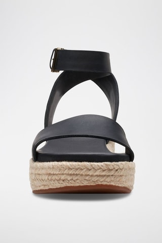 Sandales compensées en cuir Kimmei Ivy - Noir