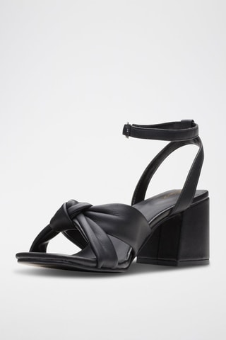 Sandales à talons en cuir Sheer65 Cross - Noir