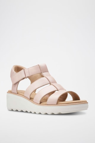 Sandales compensées en cuir Jillian - Rose
