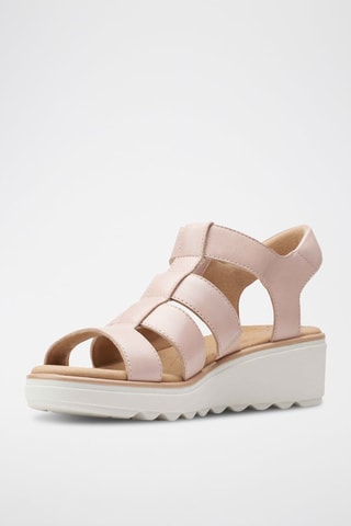 Sandales compensées en cuir Jillian - Rose