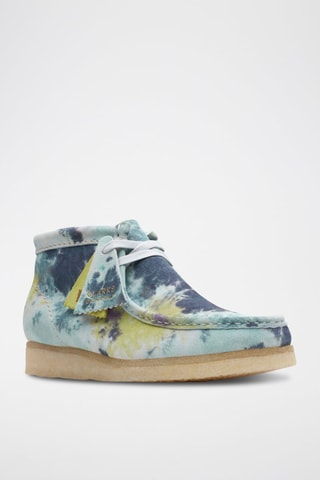 Mocassins tie and dye en cuir Wallabee - Turquoise
