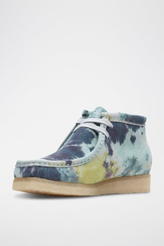 Mocassins tie and dye en cuir Wallabee - Turquoise