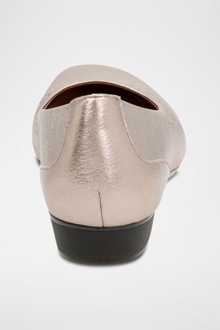 Ballerines en cuir Blanche - Doré rose