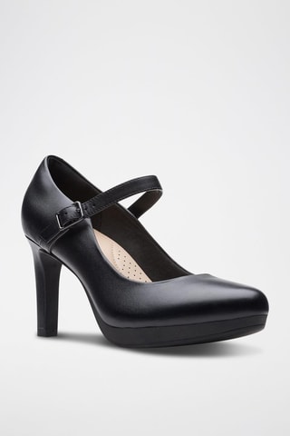 Babies à talons en cuir Ambyr - Noir