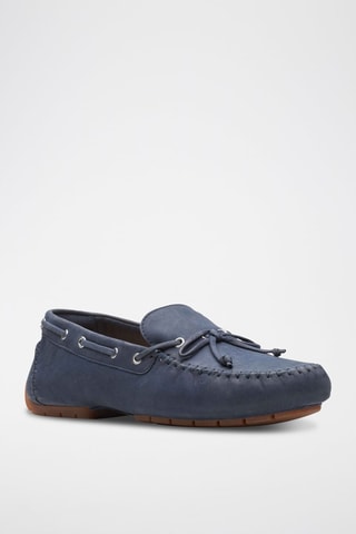 Chaussures bateau en nubuck C - Bleu marine