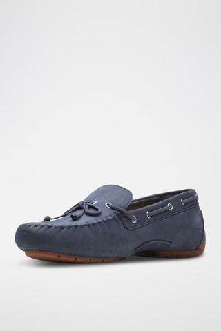 Chaussures bateau en nubuck C - Bleu marine