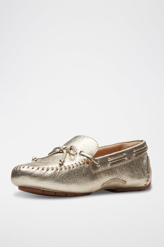 Chaussures bateau en cuir C - Argenté