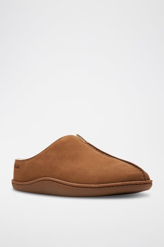 Sabots fourrés en nubuck Home - Marron clair