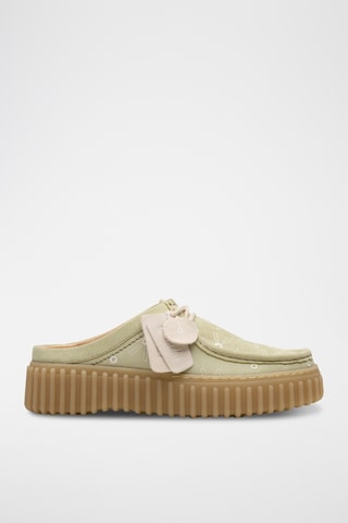 Sabots plateformes en nubuck Torhill - Vert clair