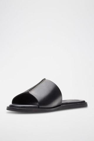 Mules en cuir Karsea - Noir
