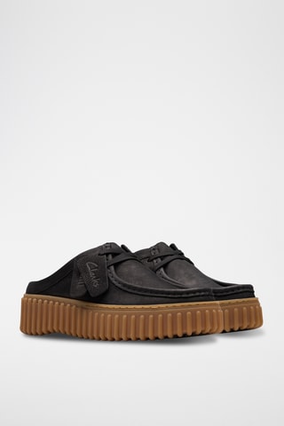 Sabots plateformes en nubuck Torhill - Noir