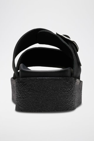 Mules plateformes en nubuck Crepe - Noir