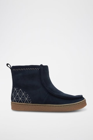 Bottines plateformes fourrées en nubuck Barleigh Pull - Bleu marine
