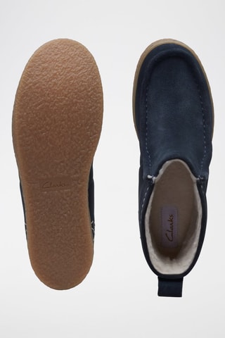 Bottines plateformes fourrées en nubuck Barleigh Pull - Bleu marine