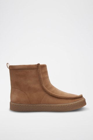 Bottines plateformes fourrées en nubuck Barleigh Pull - Marron clair