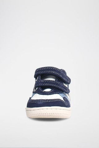 Baskets en cuir Klip - Blanc, bleu et gris