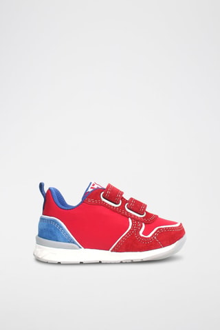 Baskets en cuir Hack - Blanc, rouge et bleu