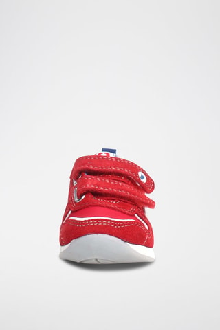 Baskets en cuir Hack - Blanc, rouge et bleu