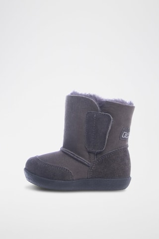 Bottines fourrées en cuir de mouton nubuck - Gris