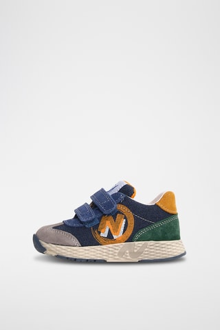 Baskets en nubuck - Gris et bleu