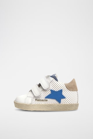 Baskets en nubuck - Blanc et bleu