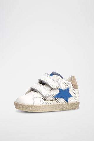 Baskets en nubuck - Blanc et bleu