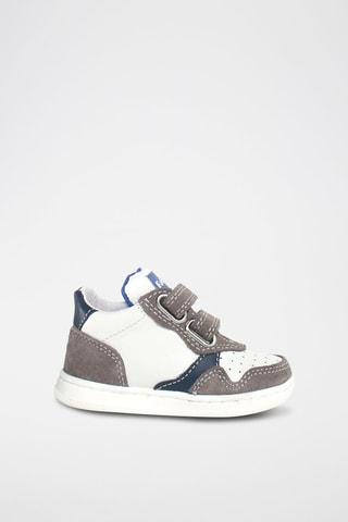 Baskets en cuir - Blanc et gris