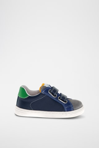 Baskets en cuir - Anthracite et bleu