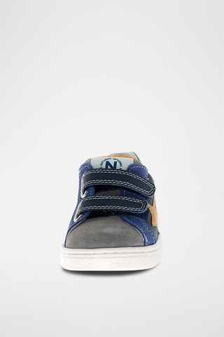Baskets en cuir - Anthracite et bleu