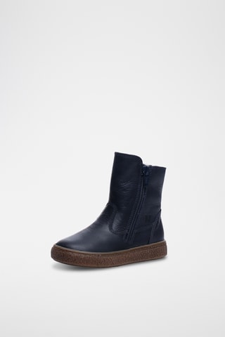 Bottines fourrées en cuir - Bleu