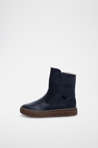 Bottines fourrées en cuir - Bleu