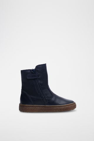Bottines fourrées en cuir - Bleu