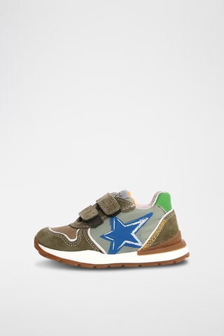 Baskets en nubuck - Kaki et gris