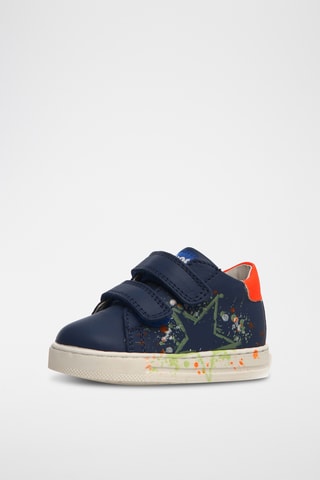 Baskets en cuir - Bleu et orange